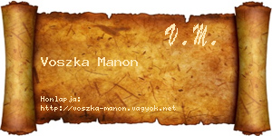 Voszka Manon névjegykártya